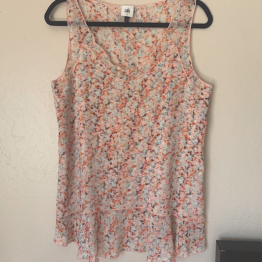 Cabi floral 2 tier tank top